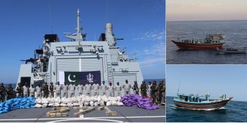 پاک نیوی کا بحیرہ عرب میں آپریشن ،96ملین ڈالر کی منشیات پکڑی گئی