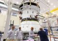 Preparations for NASA's Artemis III moon mission accelerate, rocket boosters and four engines installed