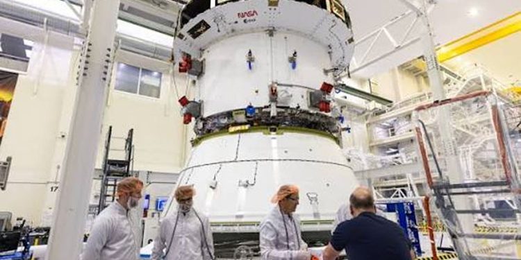 Preparations for NASA's Artemis III moon mission accelerate, rocket boosters and four engines installed