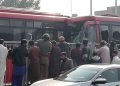 Two Metro buses collide in Lahore; 10 passengers injured.