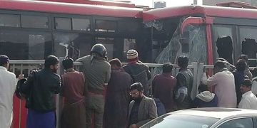 Two Metro buses collide in Lahore; 10 passengers injured.